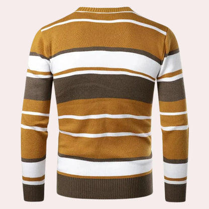 Meliko - afslappet stribet sweater til mænd