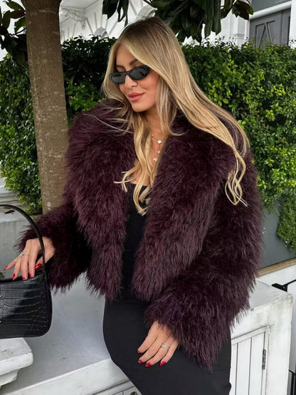 Faux fur-jakke til kvinder