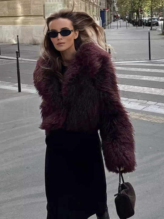 Faux fur-jakke til kvinder
