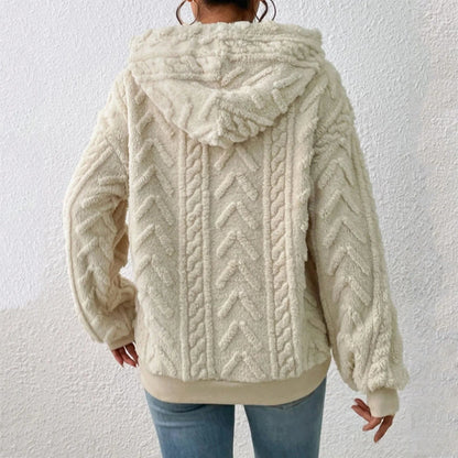 Sol l teddy fleece casual hættetrøje