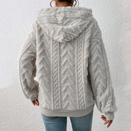 Sol l teddy fleece casual hættetrøje