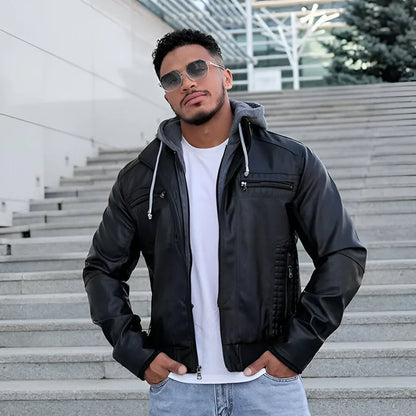 Skræddersyet herrelæderjakke med lynlås – herre