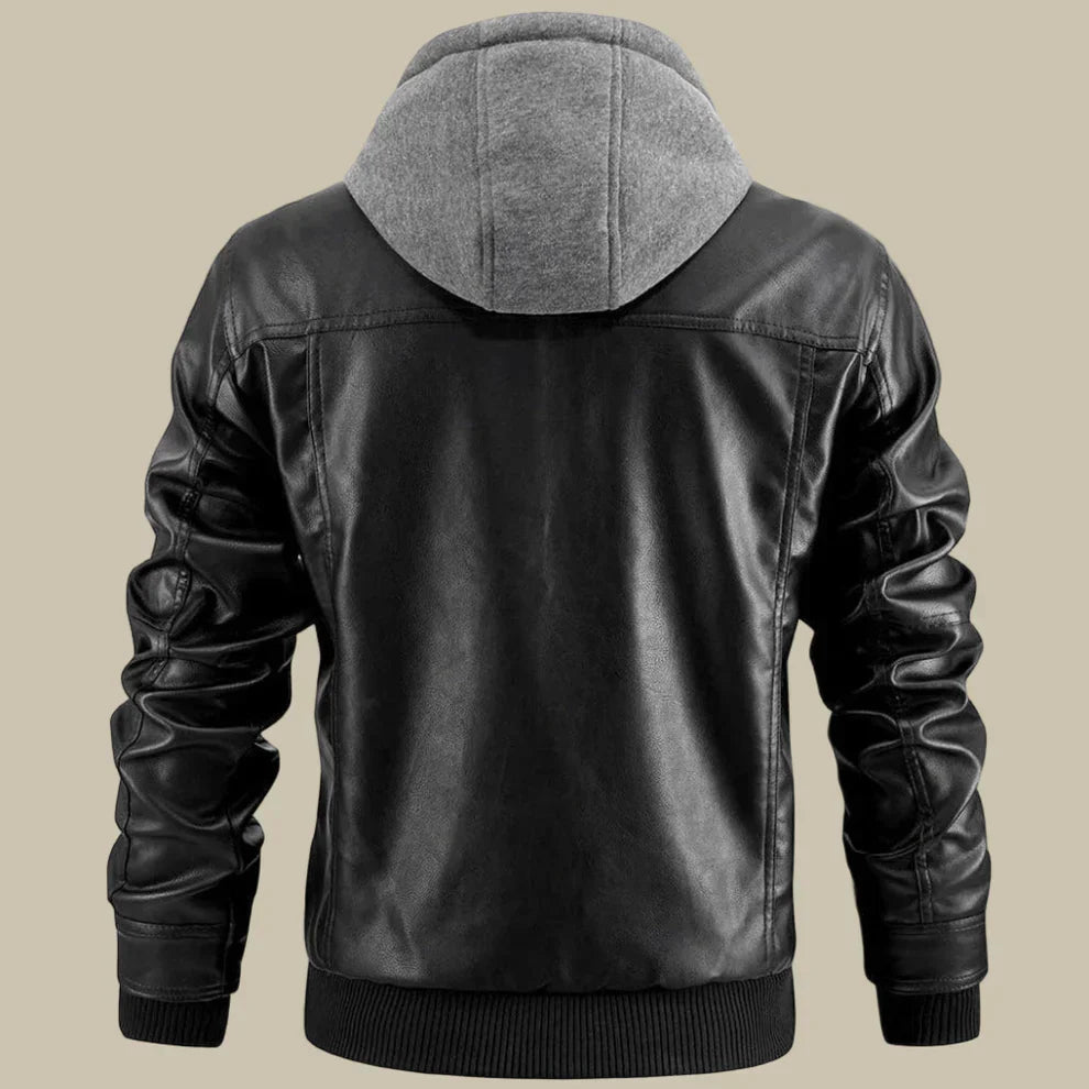Skræddersyet herrelæderjakke med lynlås – herre