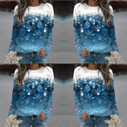 Eva - unik sweater med sneprint