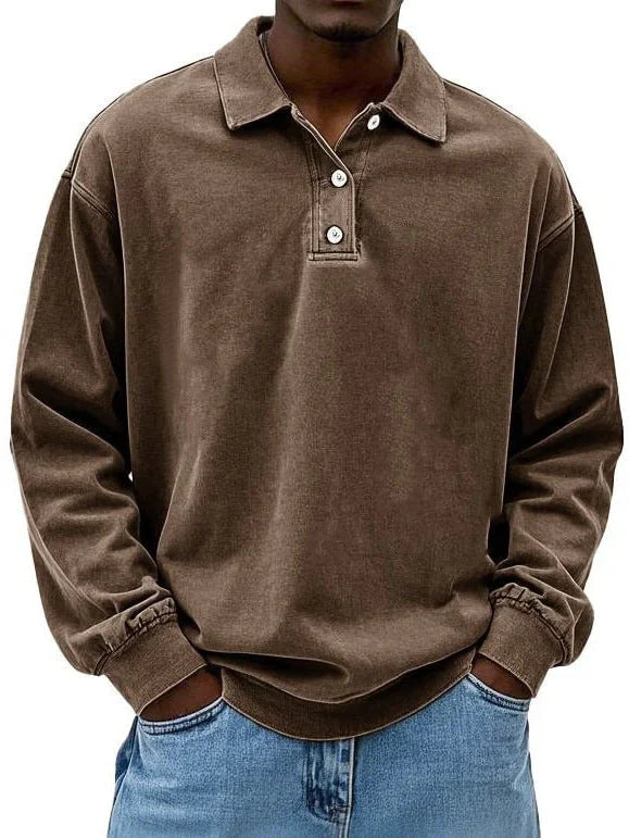 Lukas – poloshirt med lange ærmer og ribkantede manchetter