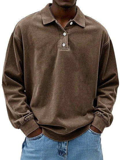 Lukas – poloshirt med lange ærmer og ribkantede manchetter