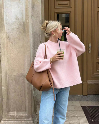 Sweater med oksehalssovs