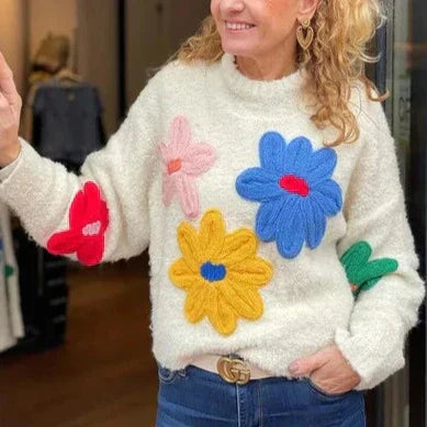 Trudy - dekorativ blomstertrøje