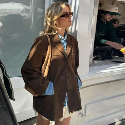 Tanja - retrobrun damejakke