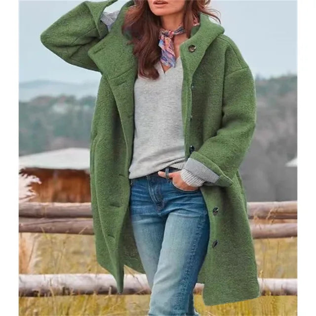 Bellavento oversized bouclé-jakke med knaplukning