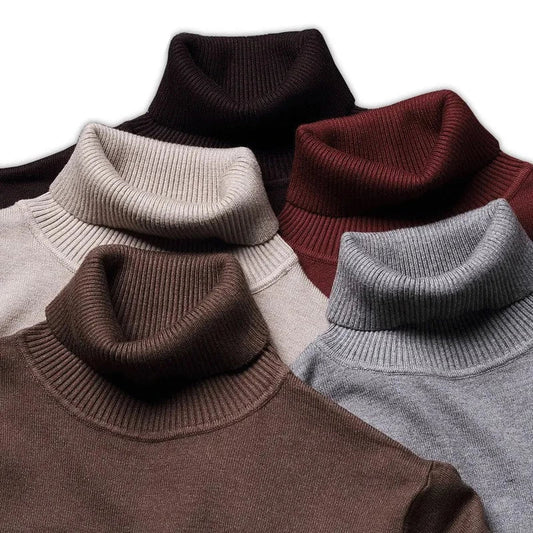 Rullekrave sweater i bomuld