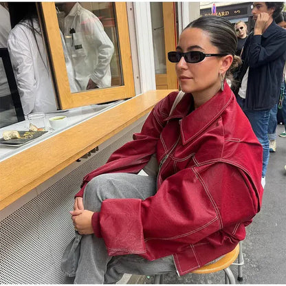 Vera - trendy rød damejakke i oversize-pasform
