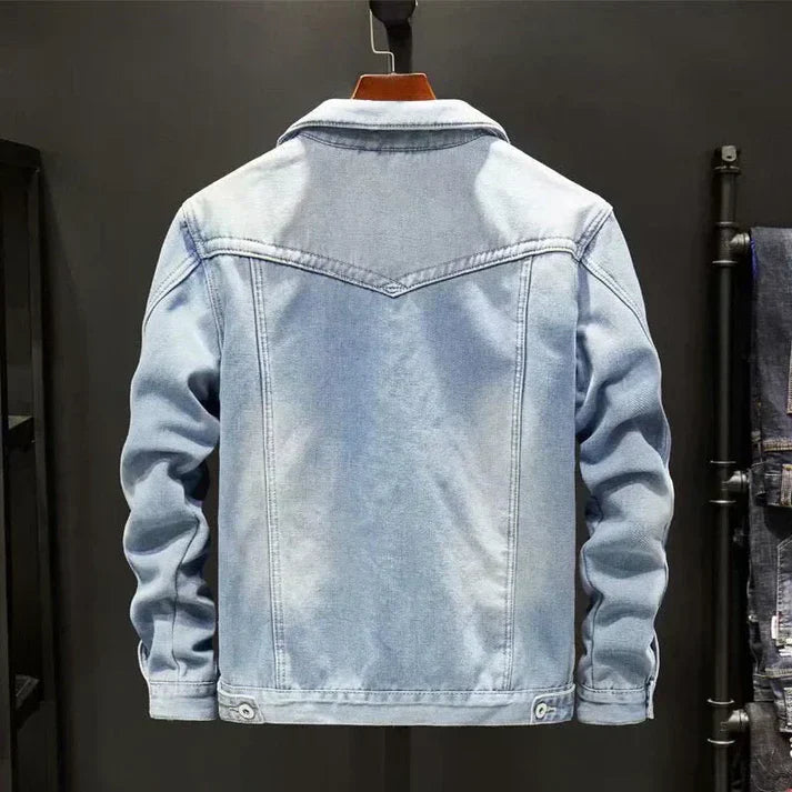 Denimjakke med tykt uldfoer - Otto
