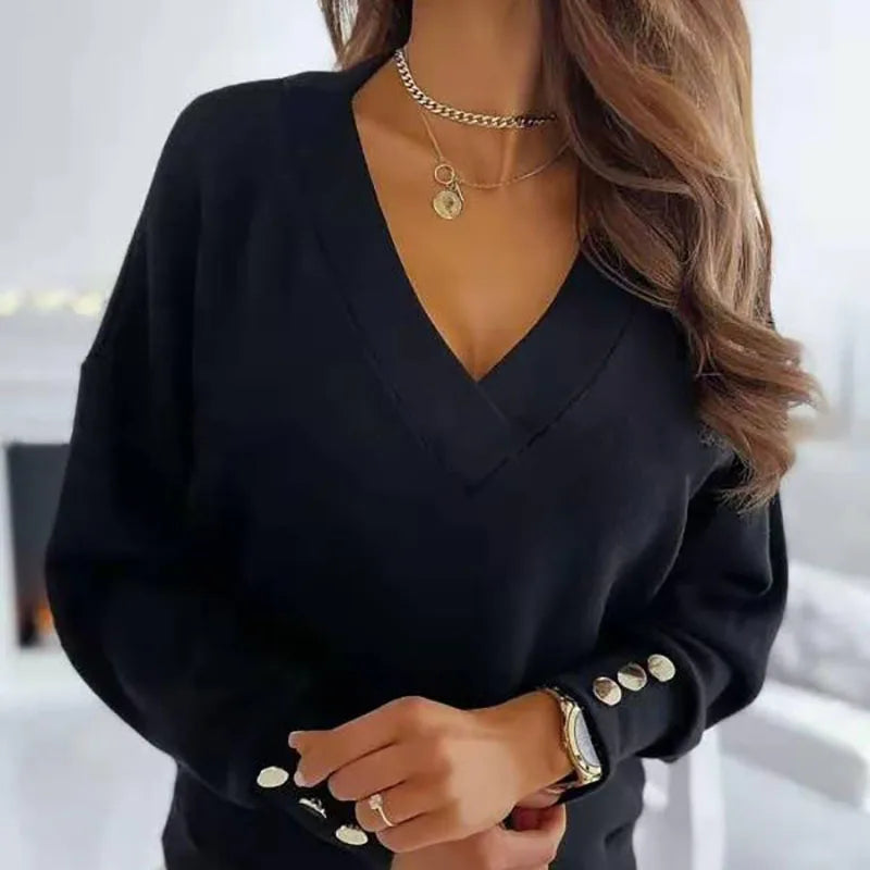 Sylvia - elegant dametrøje med v-hals