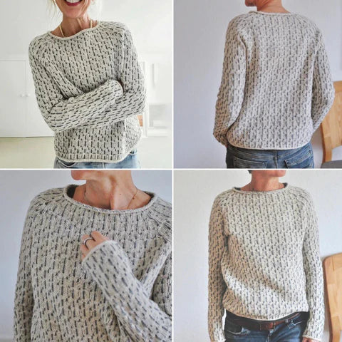 Louisa - smart grå sweater med rund hals