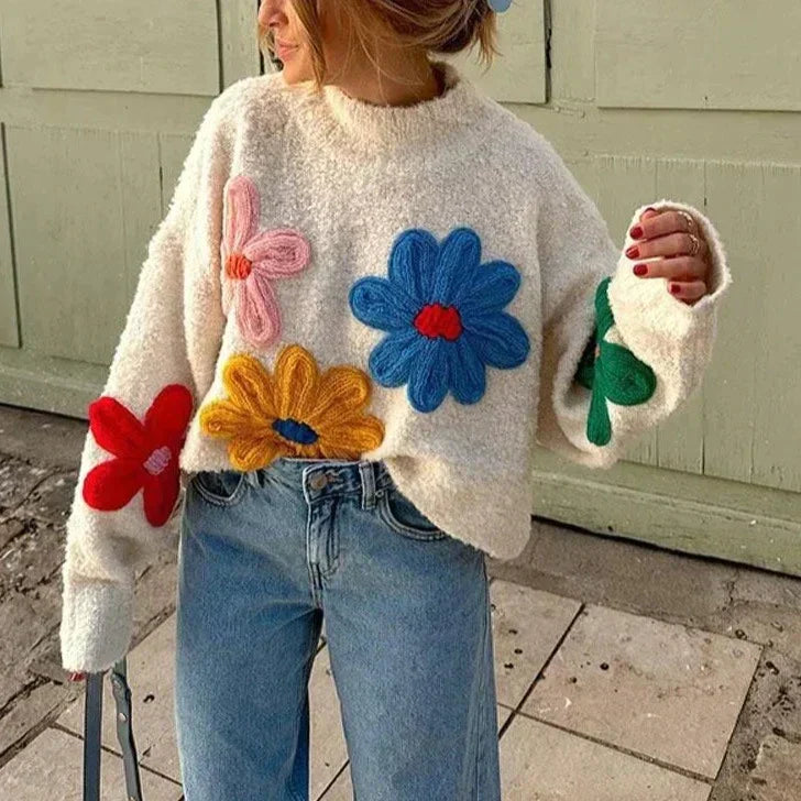 Trudy - dekorativ blomstertrøje