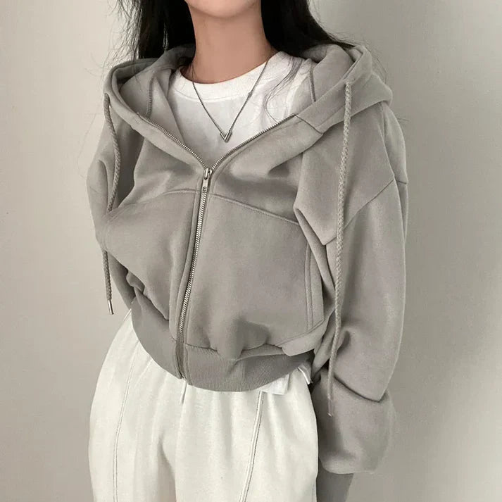 Stor sweater med praktisk lynlås til kvinder