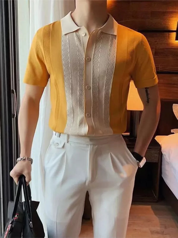 James - old money style kortærmet strik top