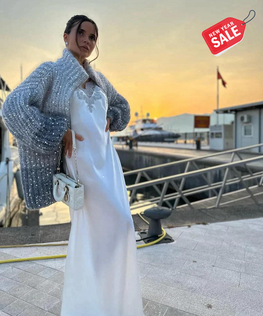 Clara - den elegante, glitrende silkecardigan
