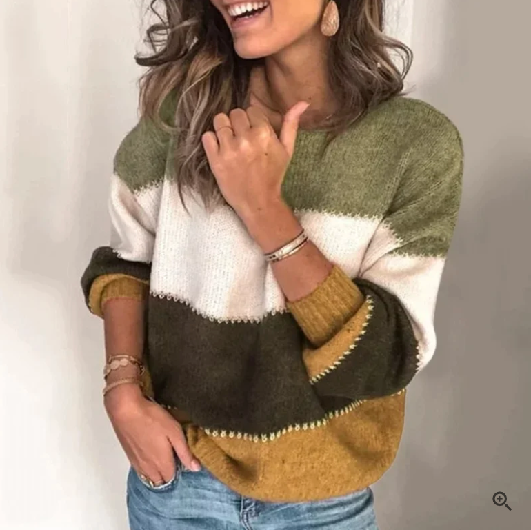 Agata - stribet langærmet sweater til kvinder