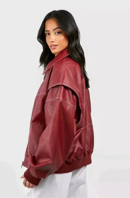 Vera - trendy rød damejakke i oversize-pasform