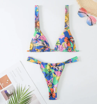 Leah bikini med blomsterprint