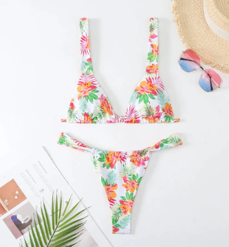 Leah bikini med blomsterprint