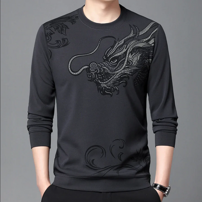 Behagelig herre sweatshirt med rund hals