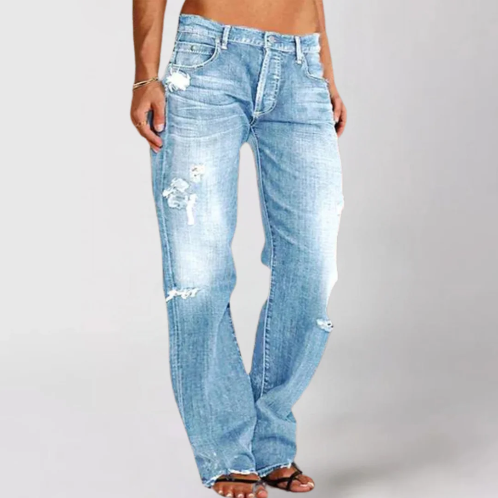 Denimjeans med bred pasform til kvinder