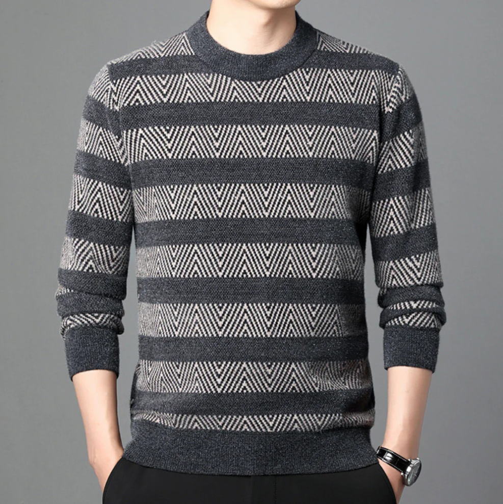 Luc – moderne strikket herresweater med mønster