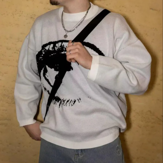 Nayeli – trendy sweater med øjenprint til mænd
