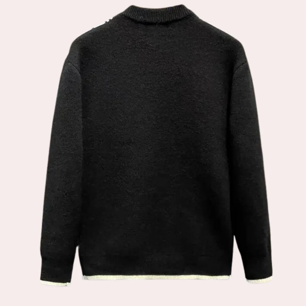 Razvan – moderne strikket herresweater med rund hals