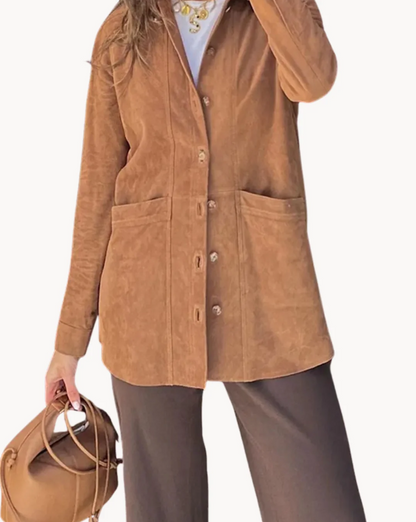 Lily | luksus blazer i kamelruskind til kvinder