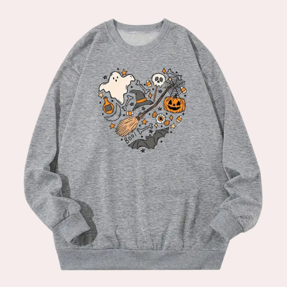 Emese – halloween sweatshirt med smarte vibes motiv til kvinder