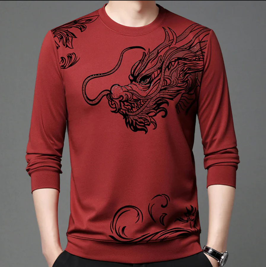 Behagelig herre sweatshirt med rund hals