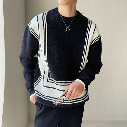 Razvan – moderne strikket herresweater med rund hals