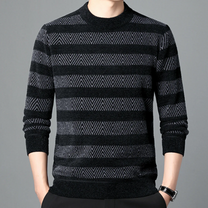 Luc – moderne strikket herresweater med mønster