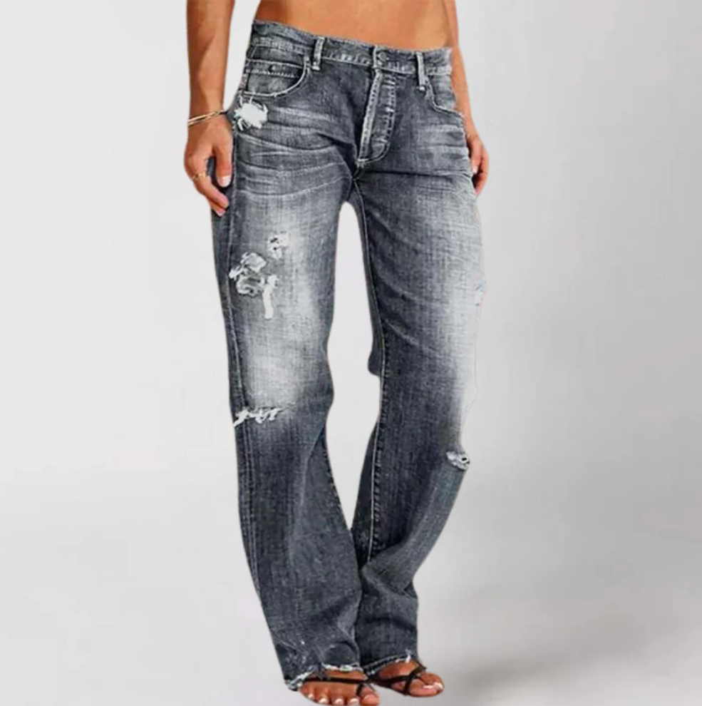 Denimjeans med bred pasform til kvinder