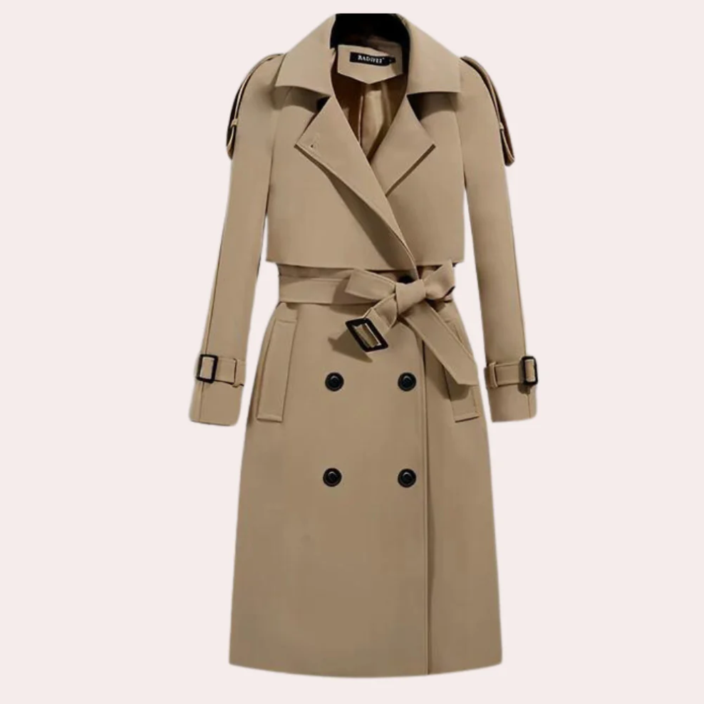 Ivana - elegant lang trenchcoat til kvinder