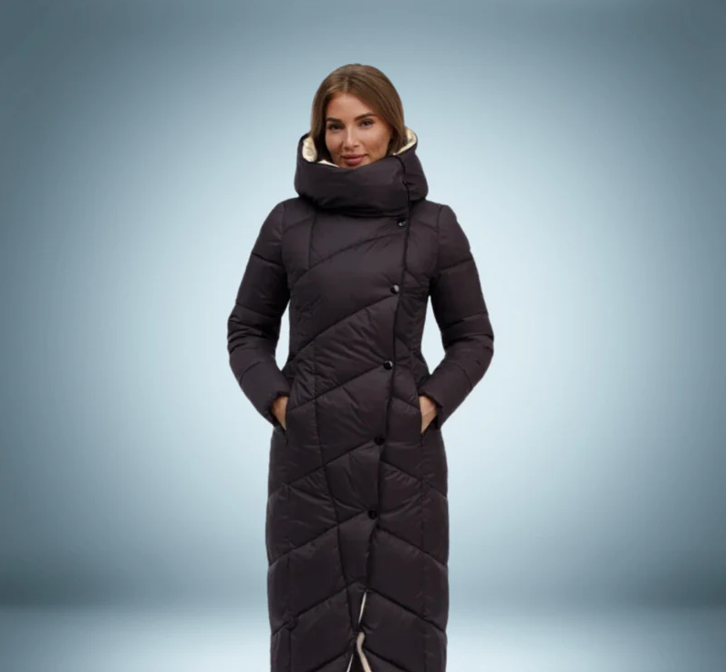 Eksklusiv parka med knaplukning