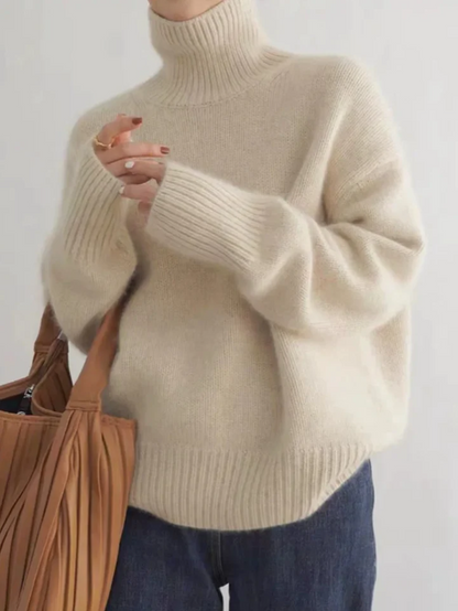 Ridan - basic pullover med rullekrave