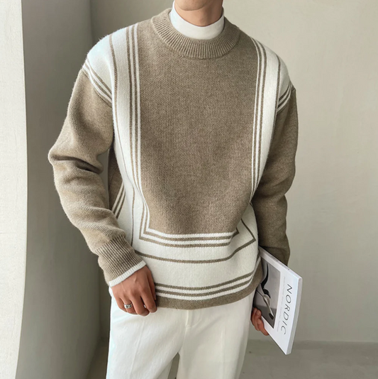 Razvan – moderne strikket herresweater med rund hals