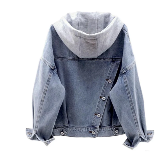 Lia - afslappet denimjakke til kvinder med hætte