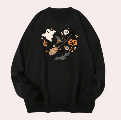 Emese – halloween sweatshirt med smarte vibes motiv til kvinder