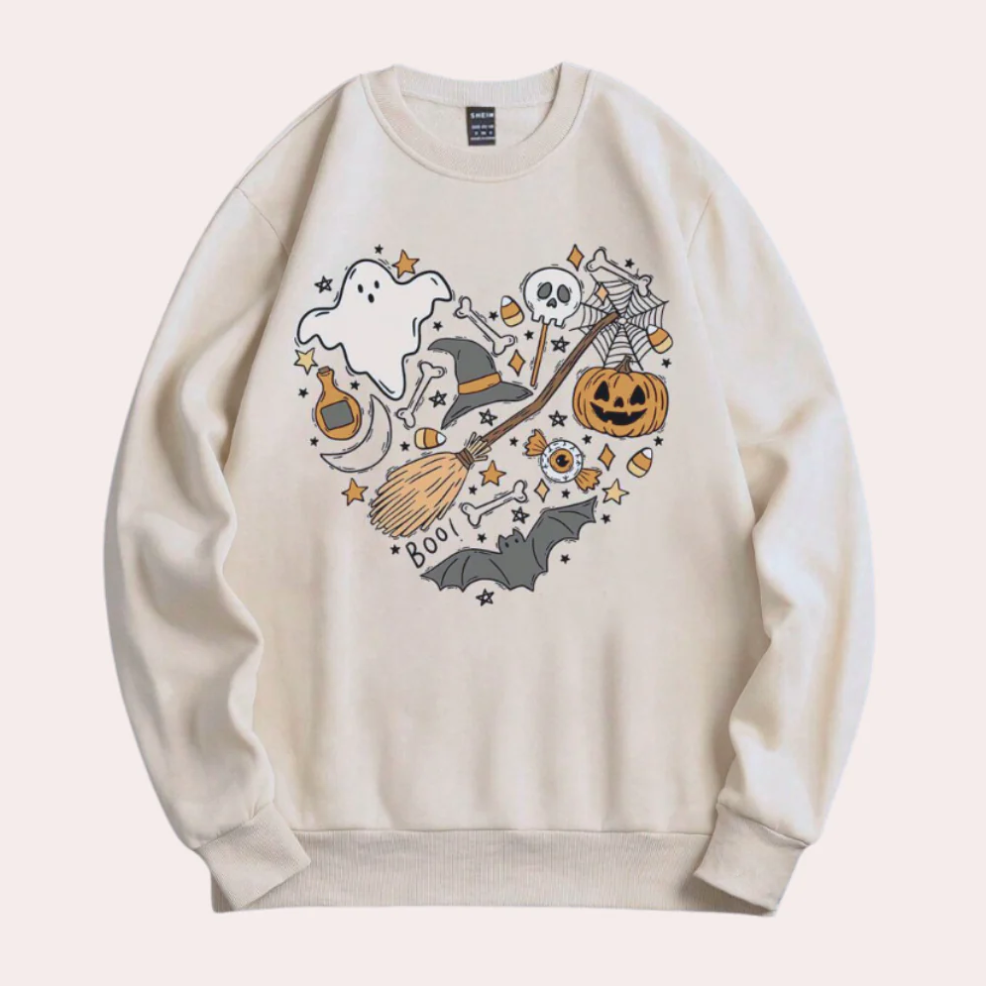 Emese – halloween sweatshirt med smarte vibes motiv til kvinder