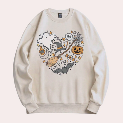 Emese – halloween sweatshirt med smarte vibes motiv til kvinder