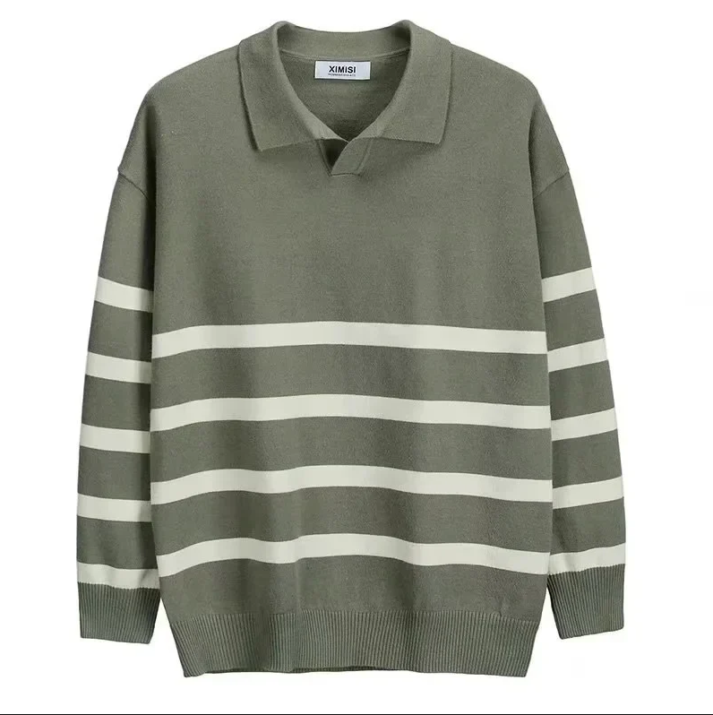 Ezekiel – stribet strikket sweater til mænd