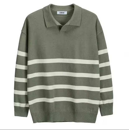 Ezekiel – stribet strikket sweater til mænd