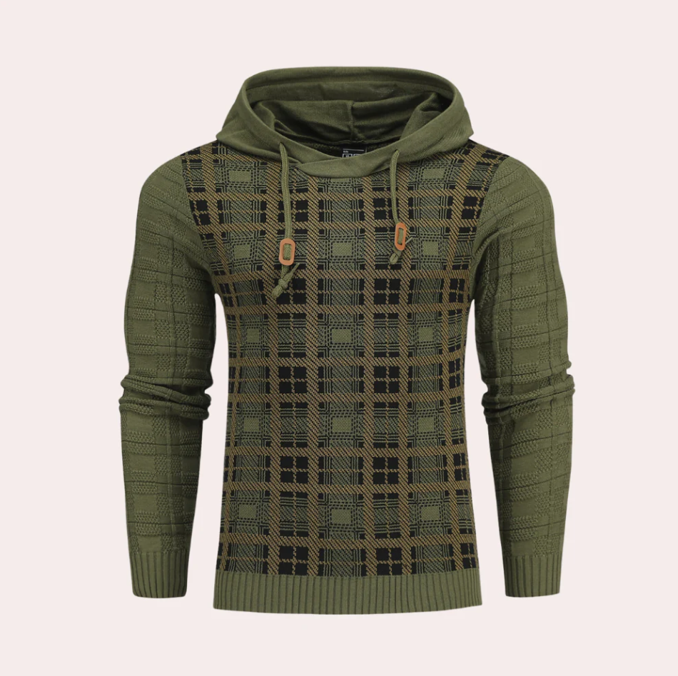 Emre - ternet herresweater med justerbar hætte