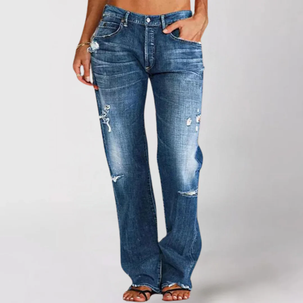 Denimjeans med bred pasform til kvinder